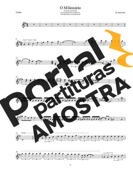Os Incríveis O Milionário partitura para Violino