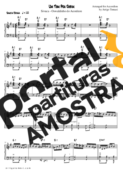 Oswaldinho do Acordeon Um Tom Pra Jobim partitura para Acordeon