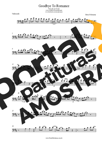 Ozzy Osbourne  partitura para Violoncelo