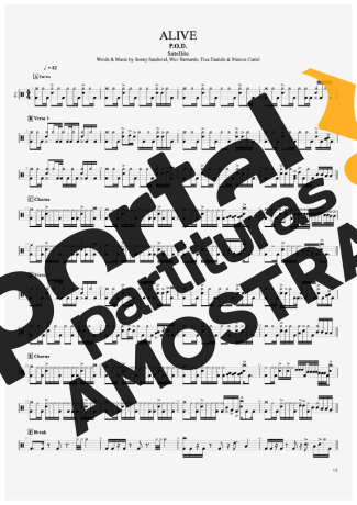 P.O.D.  partitura para Bateria