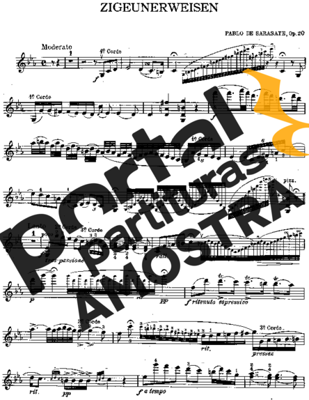 Pablo de Sarasate  partitura para Violino