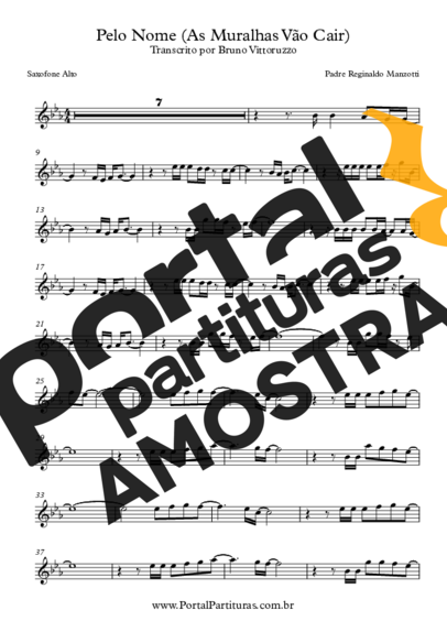 Padre Reginaldo Manzotti Pelo Nome (As Muralhas Vão Cair) partitura para Saxofone Alto (Eb)