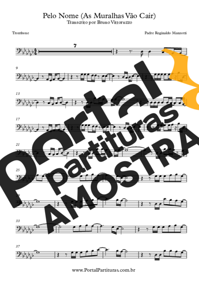 Padre Reginaldo Manzotti Pelo Nome (As Muralhas Vão Cair) partitura para Trombone