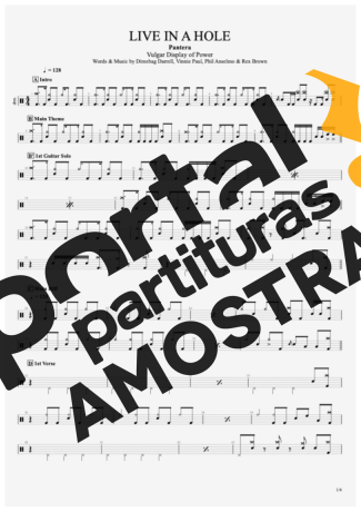 Pantera  partitura para Bateria