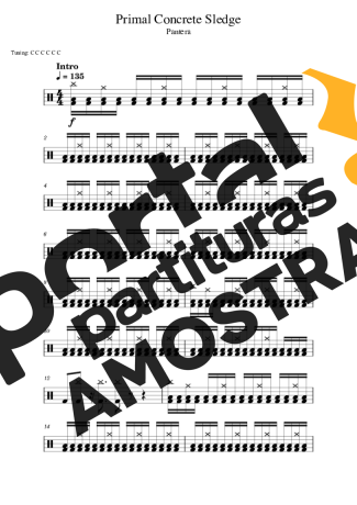 Pantera Primal Concrete Sledge partitura para Bateria