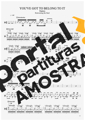 Pantera  partitura para Bateria