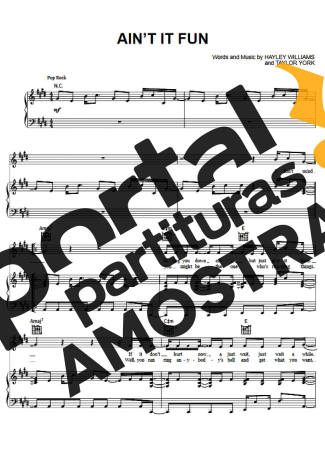 Paramore  partitura para Piano