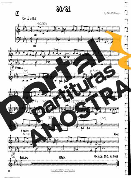 Pat Metheny 80_81 partitura para Guitarra