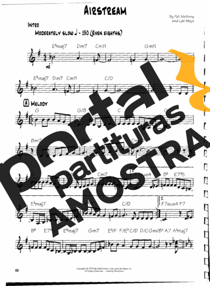 Pat Metheny Airstream partitura para Guitarra