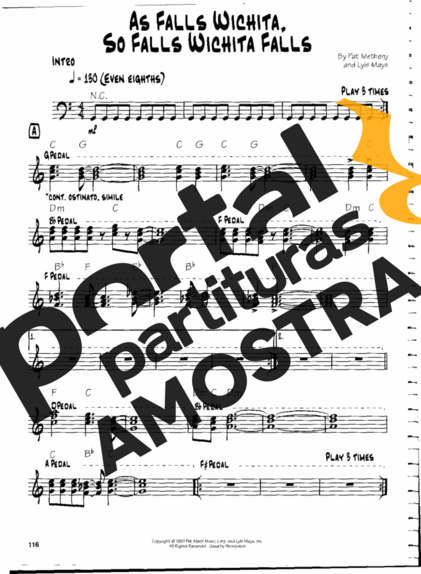 Pat Metheny As Falls Wichita So Falls Wichita Falls partitura para Guitarra