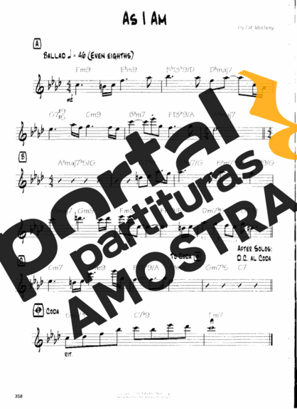 Pat Metheny As I Am partitura para Guitarra
