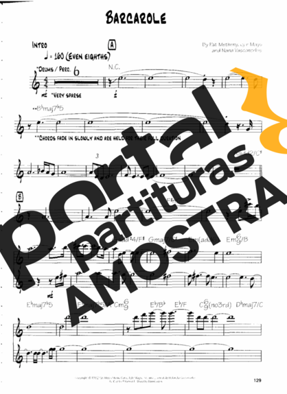 Pat Metheny Barcarole partitura para Guitarra
