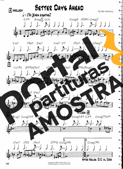 Pat Metheny  partitura para Guitarra