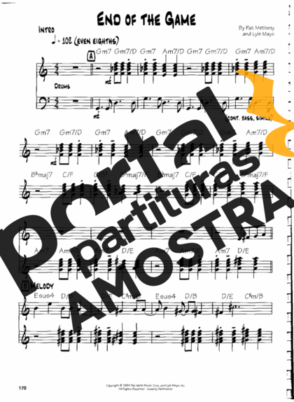 Pat Metheny End Of The Game partitura para Guitarra