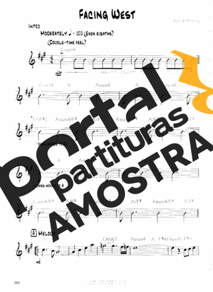 Pat Metheny Facing West partitura para Guitarra