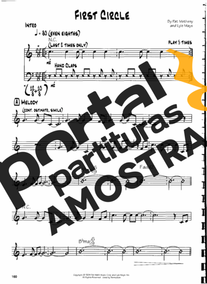 Pat Metheny  partitura para Guitarra
