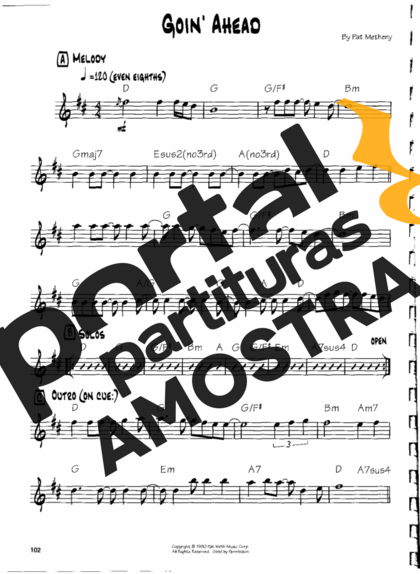 Pat Metheny Goin Ahead partitura para Guitarra