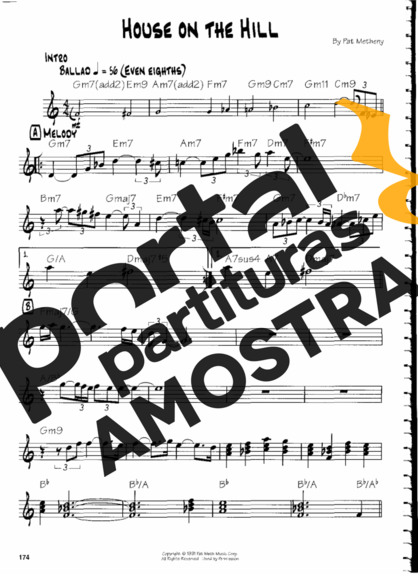 Pat Metheny House On The Hill partitura para Guitarra