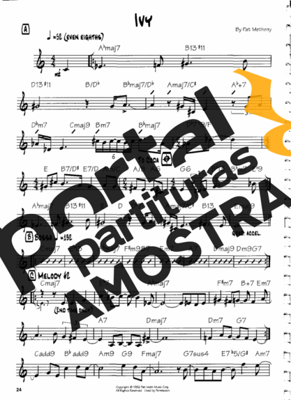 Pat Metheny  partitura para Guitarra