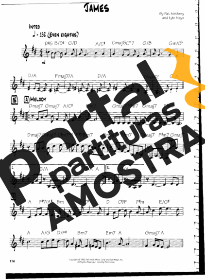Pat Metheny James partitura para Guitarra