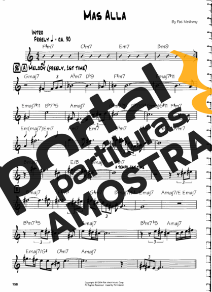 Pat Metheny Mas Alla partitura para Guitarra