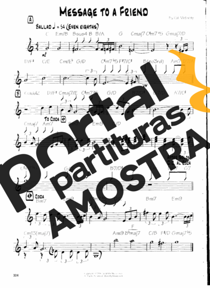Pat Metheny Message To A Friend partitura para Guitarra