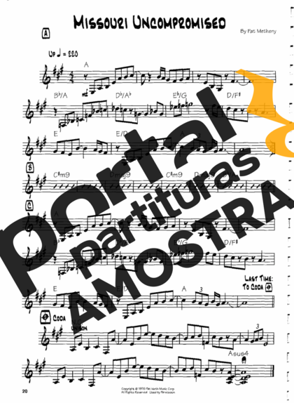 Pat Metheny Missouri Uncompromised partitura para Guitarra