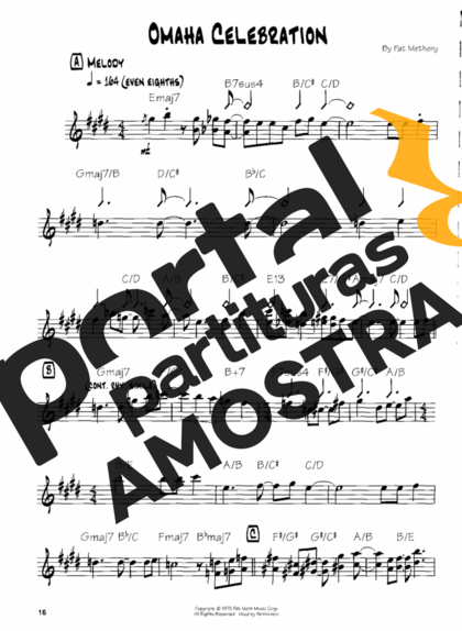 Pat Metheny  partitura para Guitarra