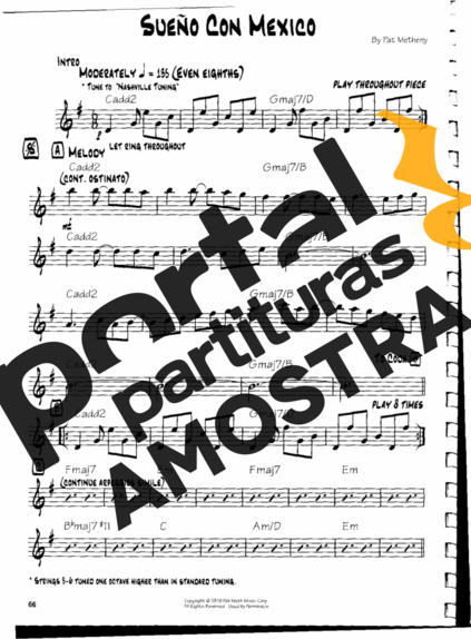 Pat Metheny  partitura para Guitarra