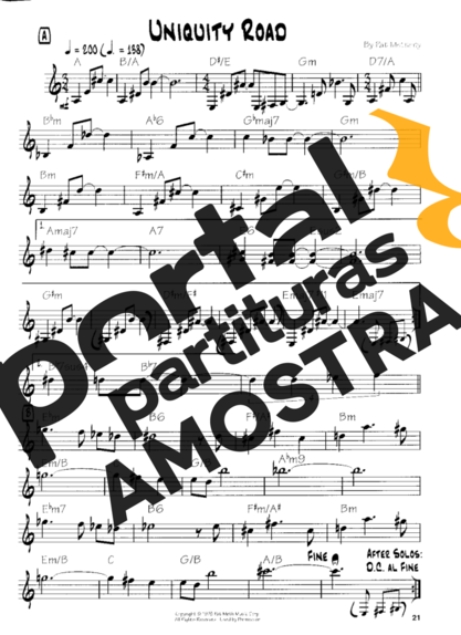 Pat Metheny  partitura para Guitarra