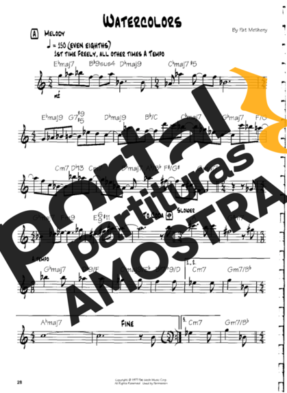 Pat Metheny Watercolors partitura para Guitarra