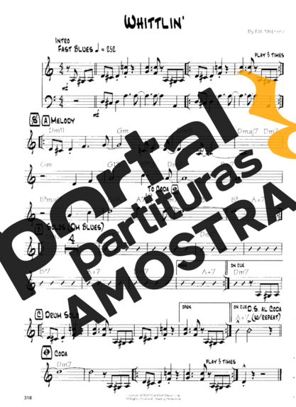 Pat Metheny Whittlin partitura para Guitarra