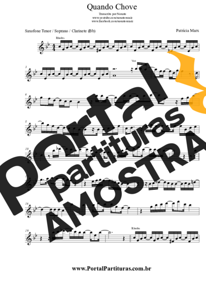 Patrícia Marx  partitura para Saxofone Tenor Soprano (Bb)