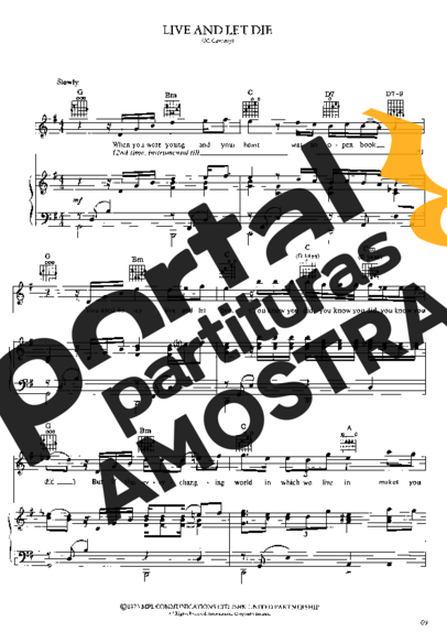 Paul McCartney Live And Let Die partitura para Piano