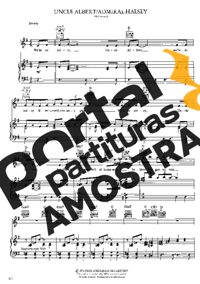 Paul McCartney  partitura para Piano