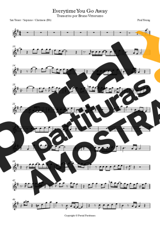 Paul Young  partitura para Clarinete (Bb)