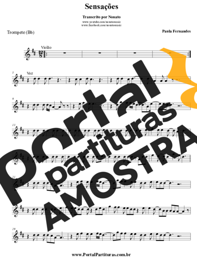 Paula Fernandes  partitura para Trompete