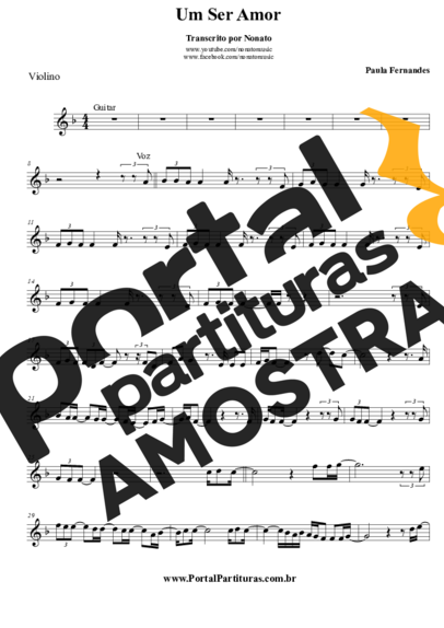 Paula Fernandes Um Ser Amor partitura para Violino