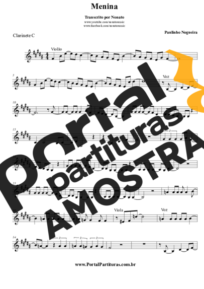 Paulinho Nogueira  partitura para Clarinete (C)