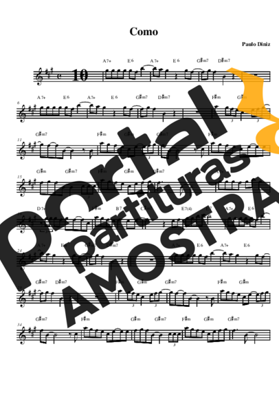 Paulo Diniz  partitura para Saxofone Alto (Eb)