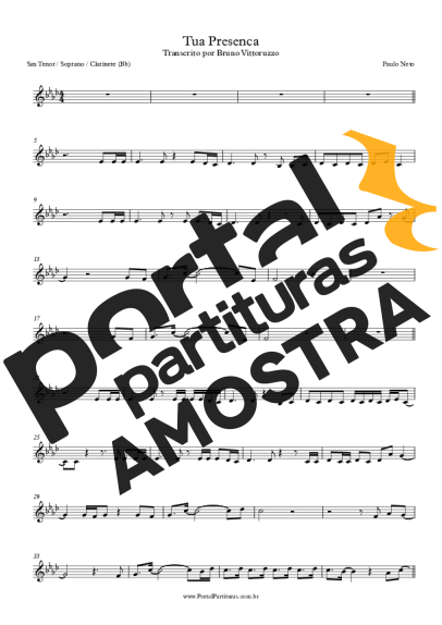 Paulo Neto  partitura para Saxofone Tenor Soprano (Bb)