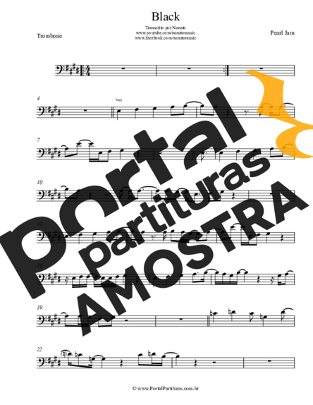 Pearl Jam Black partitura para Trombone