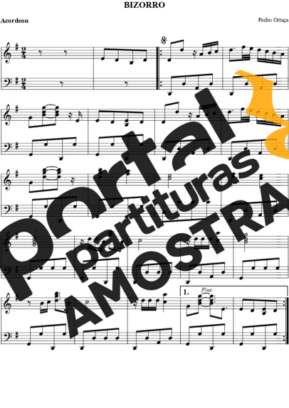 Pedro Ortaça Bizzoro partitura para Acordeon