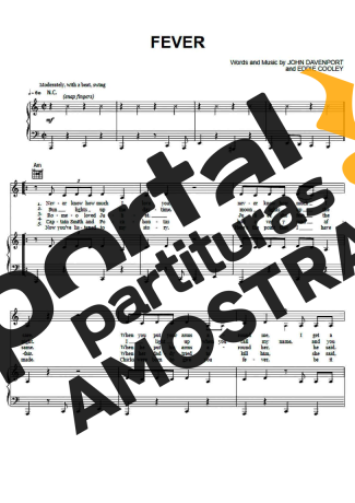 Peggy Lee Fever partitura para Piano
