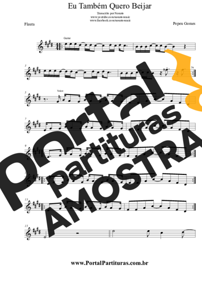Pepeu Gomes Eu Também Quero Beijar (Flor do Maracujá) partitura para Flauta Transversal