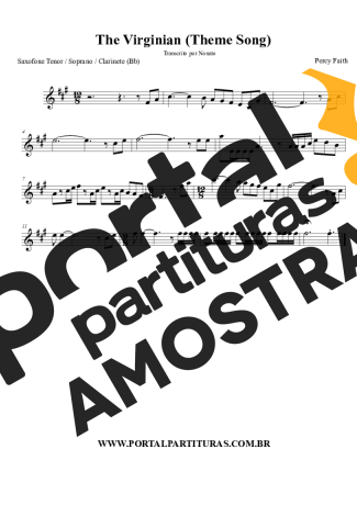 Percy Faith O Homem De Virgínia (The Virginian Theme Song) partitura para Clarinete (Bb)