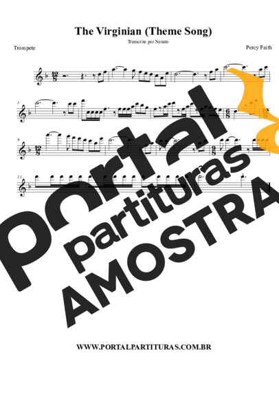 Percy Faith O Homem de Virgínia (The Virginian Theme Song) partitura para Trompete