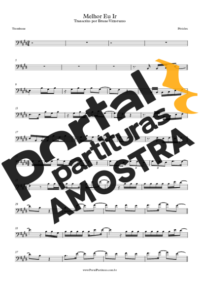 Péricles Melhor Eu Ir partitura para Trombone