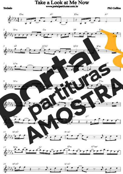 Phil Collins Against All Odds (Take a Look at Me Now) partitura para Teclado