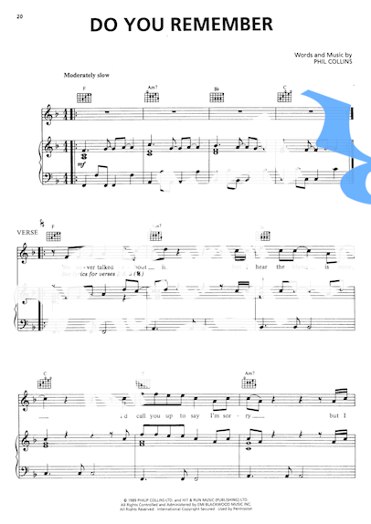 Phil Collins Do You Remember partitura para Piano
